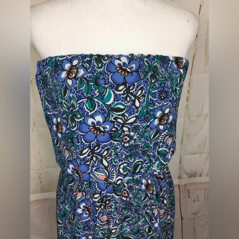 Express Size Medium Floral Strapless Dress